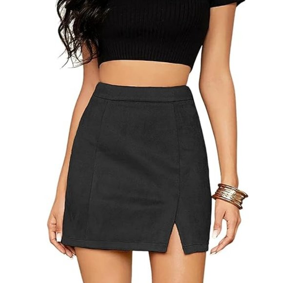 Faux Suede Mini Skirt S *NWOT* - Picture 1 of 3
